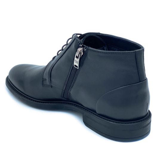 Ботинки Giampieronicola черные кожаные МЕХ - фото 3, 