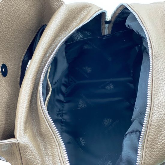 Рюкзак Di Gregorio бежевый кожаный - фото 4, 