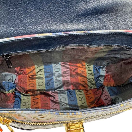 Сумка Marino Orlandi кожа мультиколор синяя - фото 5, 