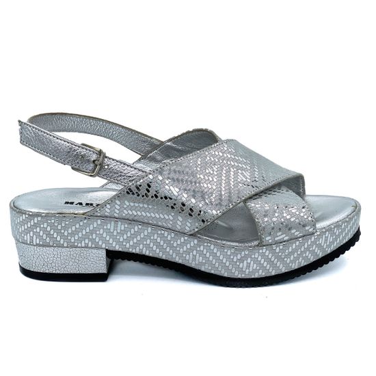 Босоножки Marzetti серебряные замшевые - фото 1, 