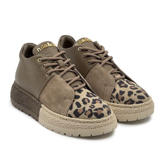 Полуботинки NILA&amp;NILA бежевые кожа/замша &quot;леопард&quot; - фото 9, NO9006 NIL BEIGE