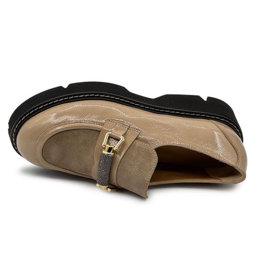 Лоферы женские Mot-Cle кожа/замша бежевые - фото 5, MOT2757 MOT BEIGE