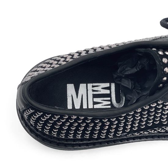 Полуботинки Mimmu черные замшевые демисезонные клепки метал - фото 7, F303M24 MIM MET851