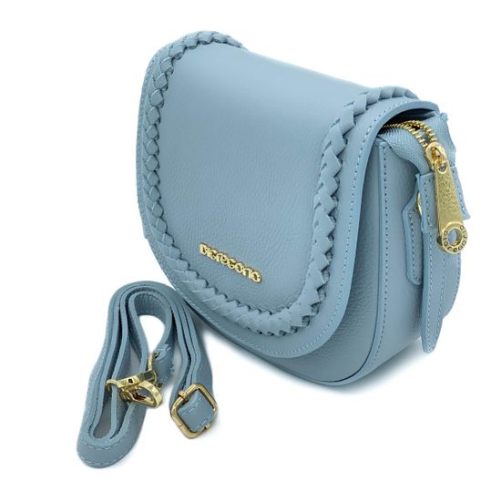 Клатч Di Gregorio голубой кожаный - фото 2, 