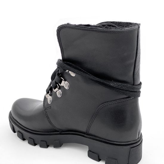 Ботинки Cover черные кожаные МЕХ - фото 3, 7232A-2 COV