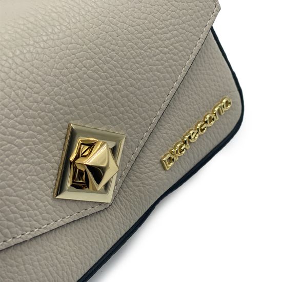 Клатч Di Gregorio бежевый кожаный - фото 4, 