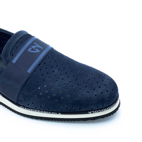 Слипоны Giampieronicola синие нубук - фото 6, 