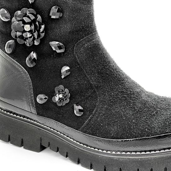 Ботинки Lab Milano черные замшевые с лаковыми вставками - фото 5, 20608 LAB