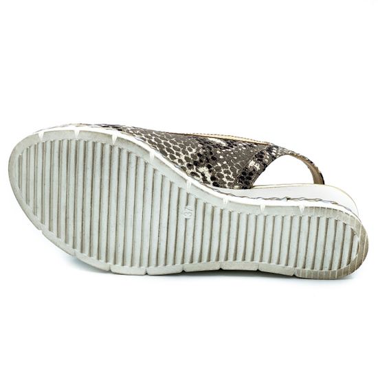 Босоножки Marzetti бежево-золотые тиснение &quot;питон&quot; - фото 4, 