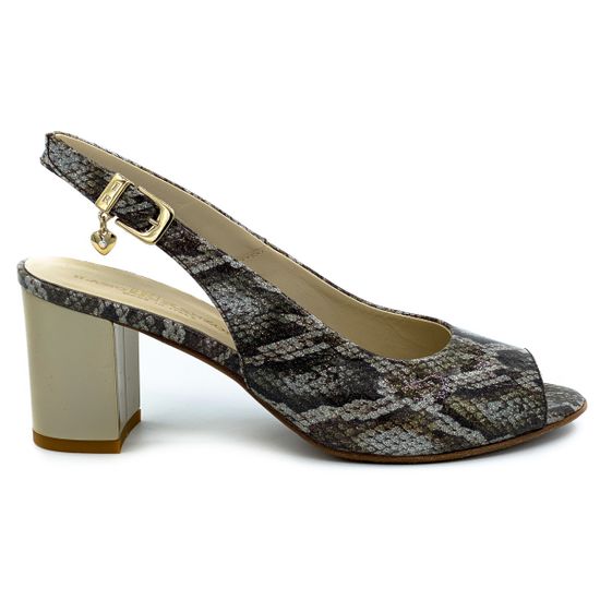 Босоножки Ilasio Renzoni серебристо-золотые тиснение &quot;питон&quot; - фото 1, 