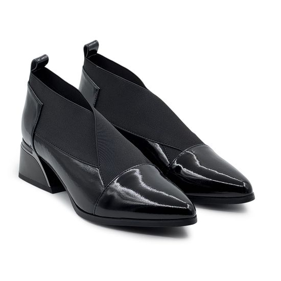 Ботильоны Francesco Valeri черные лак/текстиль демисезонные - фото 8, U17 FV LAK