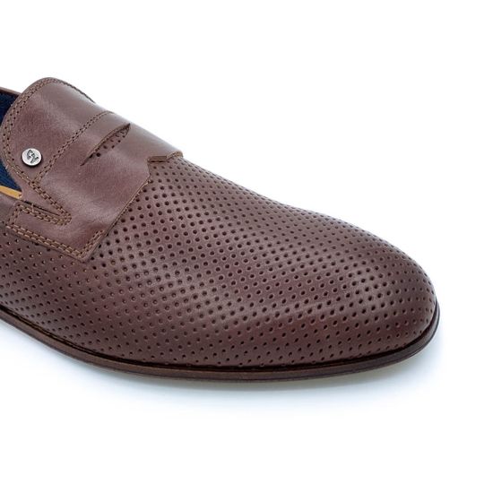 Туфли Giampieronicola коричневые кожаные со сквозной перфорацией - фото 6, T42922 GPN