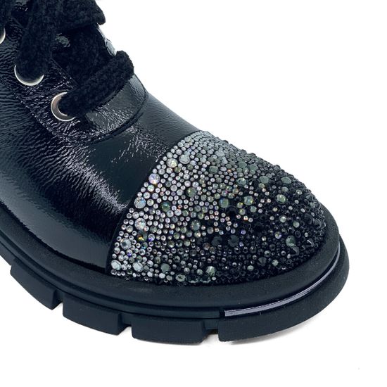 Ботинки Tiffi черные из лакированной кожи на шерсти - фото 6, A383 TI LAK NERO