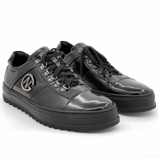 Кеды Giampieronicola черные кожаные МЕХ - фото 8, 16669A GPN