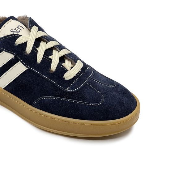 Кеды NILA&NILA темно-синие замшевые на меху - фото 6, MAS120M NIL BLU