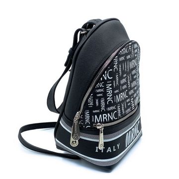 Рюкзак Marina Creazioni черно-белый кожаный - фото 2, B3956 MC NERO