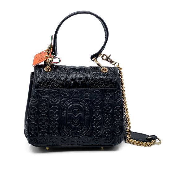 Сумка  Marino Orlandi кожаная лакированная черная - фото 3, 4869 MO COCCO NERO