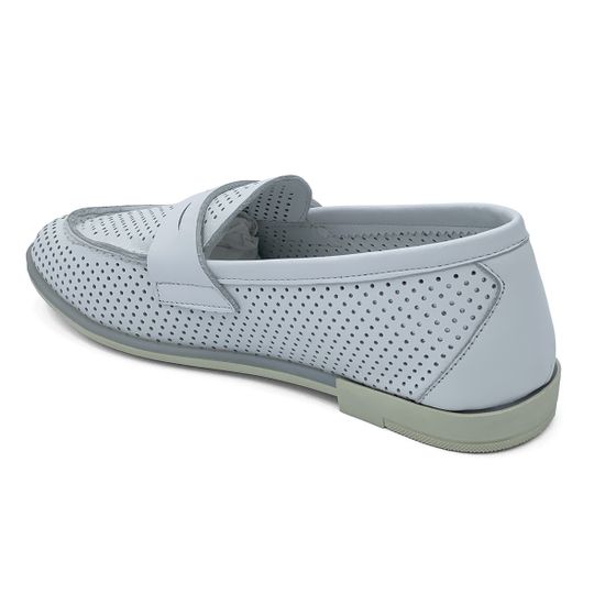 Лоферы Lab Milano белые кожаные перфорированные - фото 3, 173 LAB BIANCO