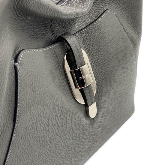 Сумка Di Gregorio серая кожаная - фото 4, 