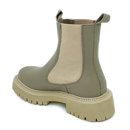 Ботинки челси Cover оливковые кожаные Байка - фото 3, 365629-1 COV