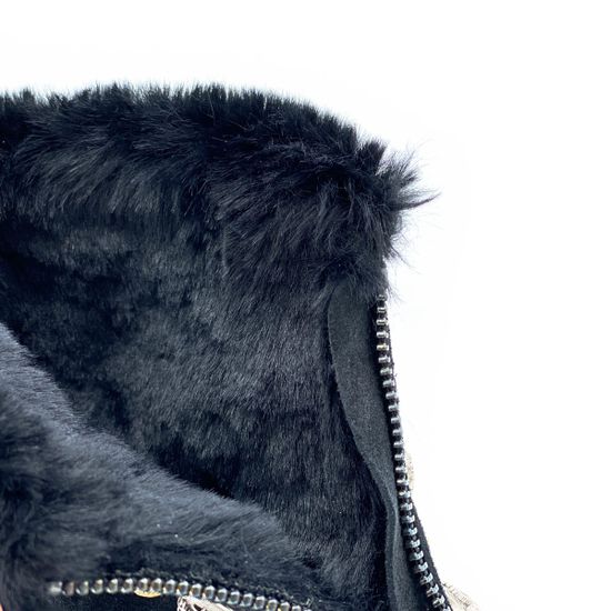 Ботинки Pertini черные замшевые МЕХ - фото 5, 192W16212D1 PRT