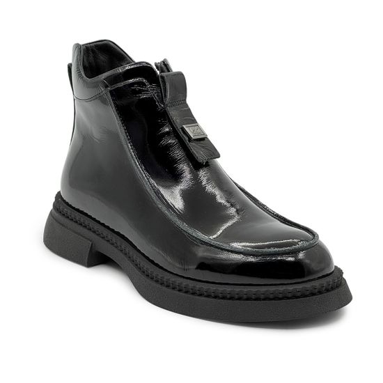 Ботинки Lab Milano черные кожаные лакированные на байке - фото 2, 148LAB1608 LAB LAK