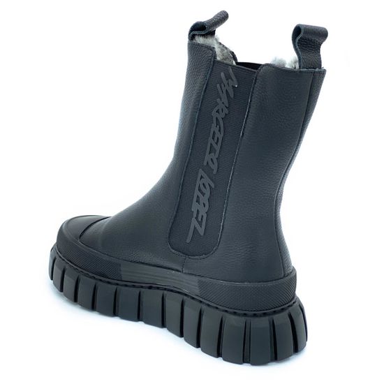 Ботинки Marcelo Lopez черные кожаные МЕХ - фото 3, RW02 ML