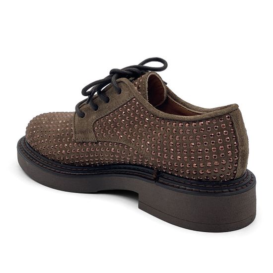 Полуботинки Mimmu коричневые замшевые демисезонные - фото 3, F303M24 MIM SESAMO