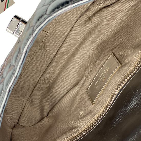 Клатч Marina Creazioni серебряного цвета кожаный - фото 5, 