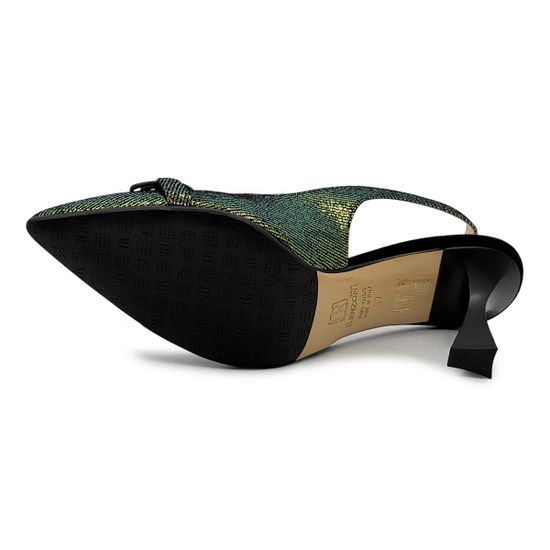 Туфли женские Ilasio Renzoni кожаные черные/зеленые - фото 4, 8041 IR