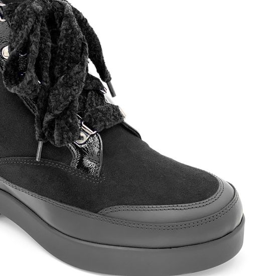 Ботинки Marzetti черные замшевые МЕХ - фото 4, 