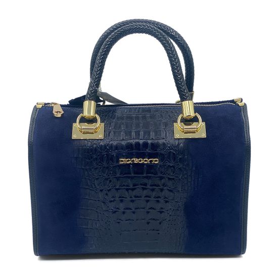 Сумка Di Gregorio синяя крок/замша - фото 1, 