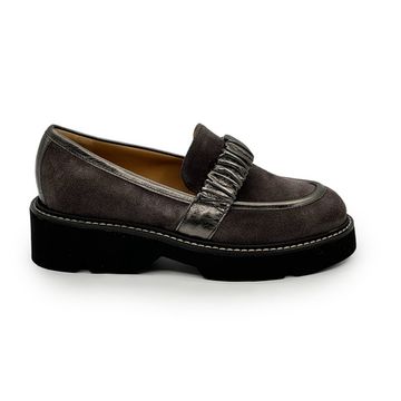 Лоферы MOT-CLE коричневые замшевые - фото 1, MOT2762 MOT STEEL