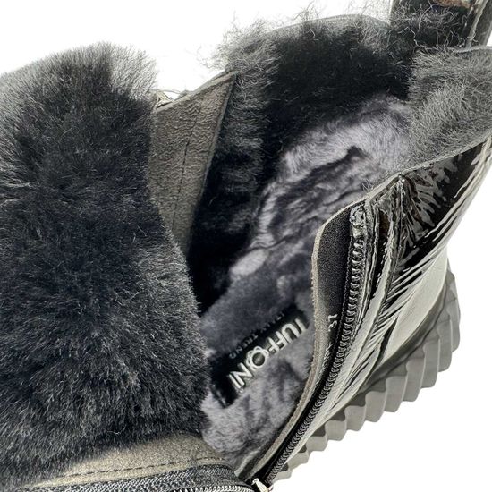 Ботинки TUFFONI черные лаковые на меху - фото 7,