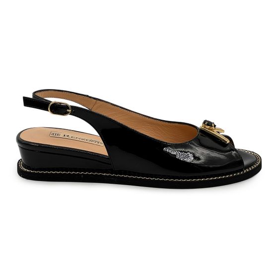 Босоножки ilasio Renzoni черные лакированная кожа - фото 1, H6590 IR NERO
