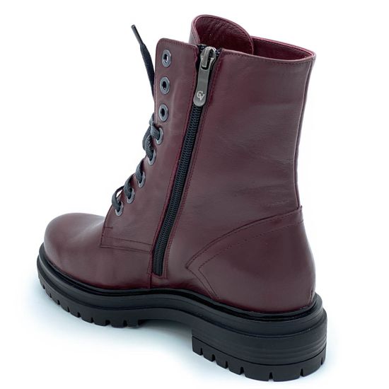 Ботинки Cover бордо кожаные МЕХ - фото 3, 