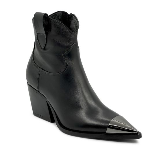 Ботильоны казаки MIMMU черные кожаные демисезонные - фото 2, M860M1 MIM NERO