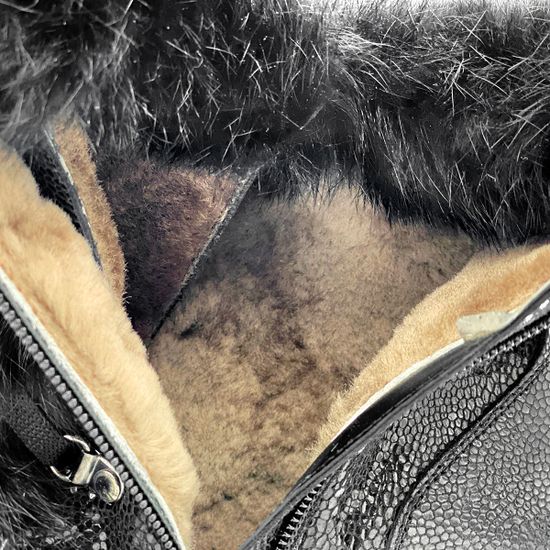 Ботинки Marzetti черные замшевые МЕХ с лазерной обработкой - фото 7, 