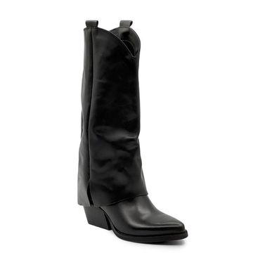 Полусапоги-казаки NILA&amp;NILA черные кожаные демисезонные - фото 2, MA1680 NIL NERO