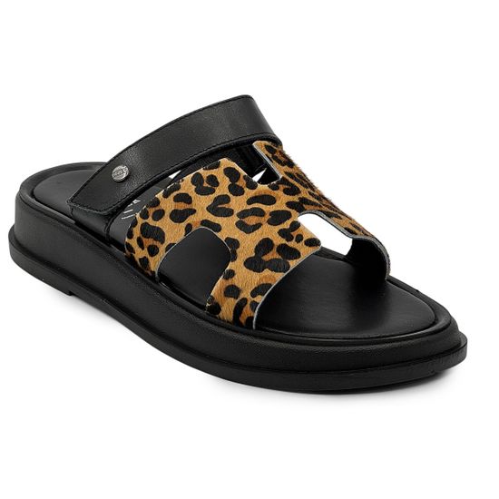 Сабо женские CVCOVER коричневые кожаные принт "леопард" - фото 2, 1623-26 COV LEO MORO