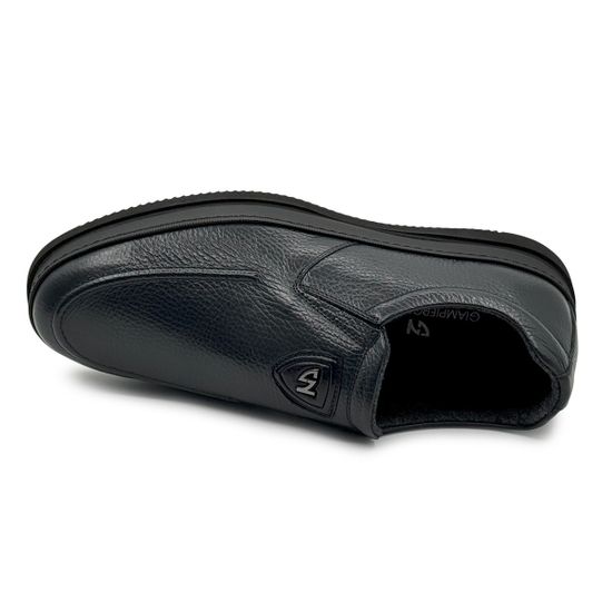 Слипоны GIAMPIERONICOLA синие кожаные на байке - фото 5, 40197 GPN BLU