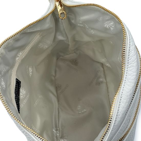 Сумка Di Gregorio белая кожаная - фото 5, 8653 DG BIANCO ORO