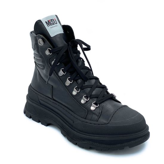 Ботинки Mimmu черные кожаные Байка - фото 2, D144M6 MIM NERO