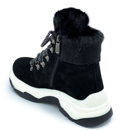 Ботинки Lab Milano черные замшевые МЕХ - фото 3, C20031 LAB