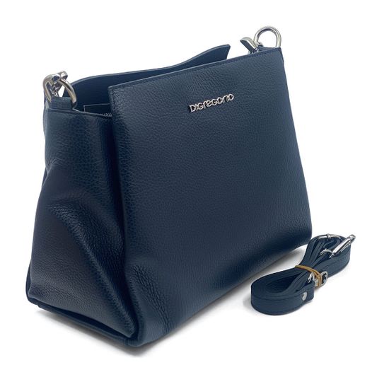 Сумка Di Gregorio темно-синяя кожаная - фото 5, 