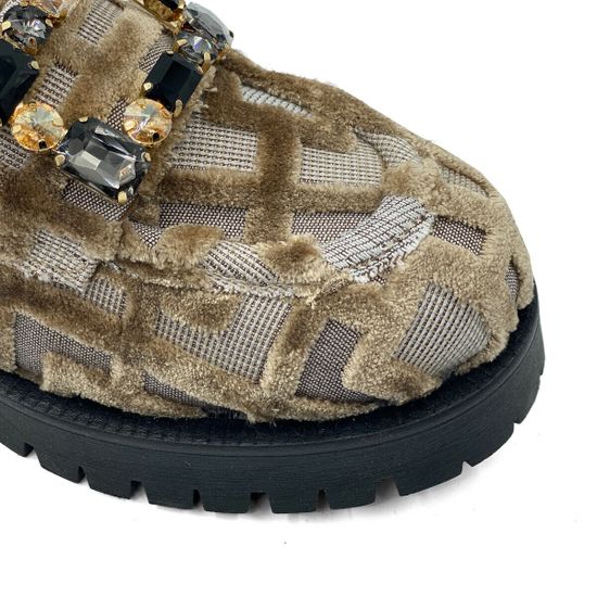 Лоферы NILA NILA бежевые замша/текстиль на меху - фото 6, VICTORIA-VL NIL BEIGE