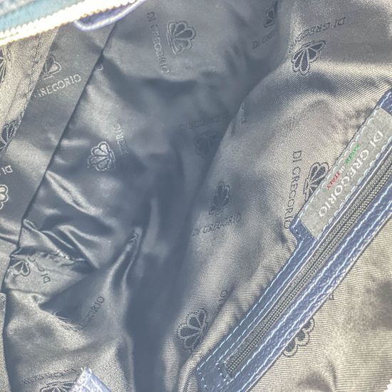 Сумка Di Gregorio синяя кожаная - фото 6, 