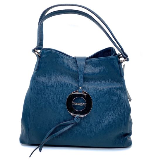 Сумка Di Gregorio синяя кожаная - фото 1, 