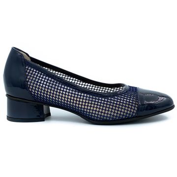 Туфли Donna Soft синие комбинация наплака и текстиля - фото 1, DS0141 DS BLU