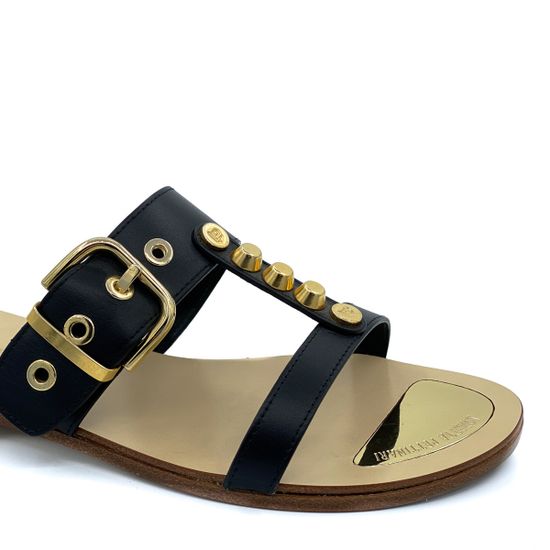 Шлепанцы Loretta Pettinari черные кожаные - фото 5, 4736 LP NAPPA